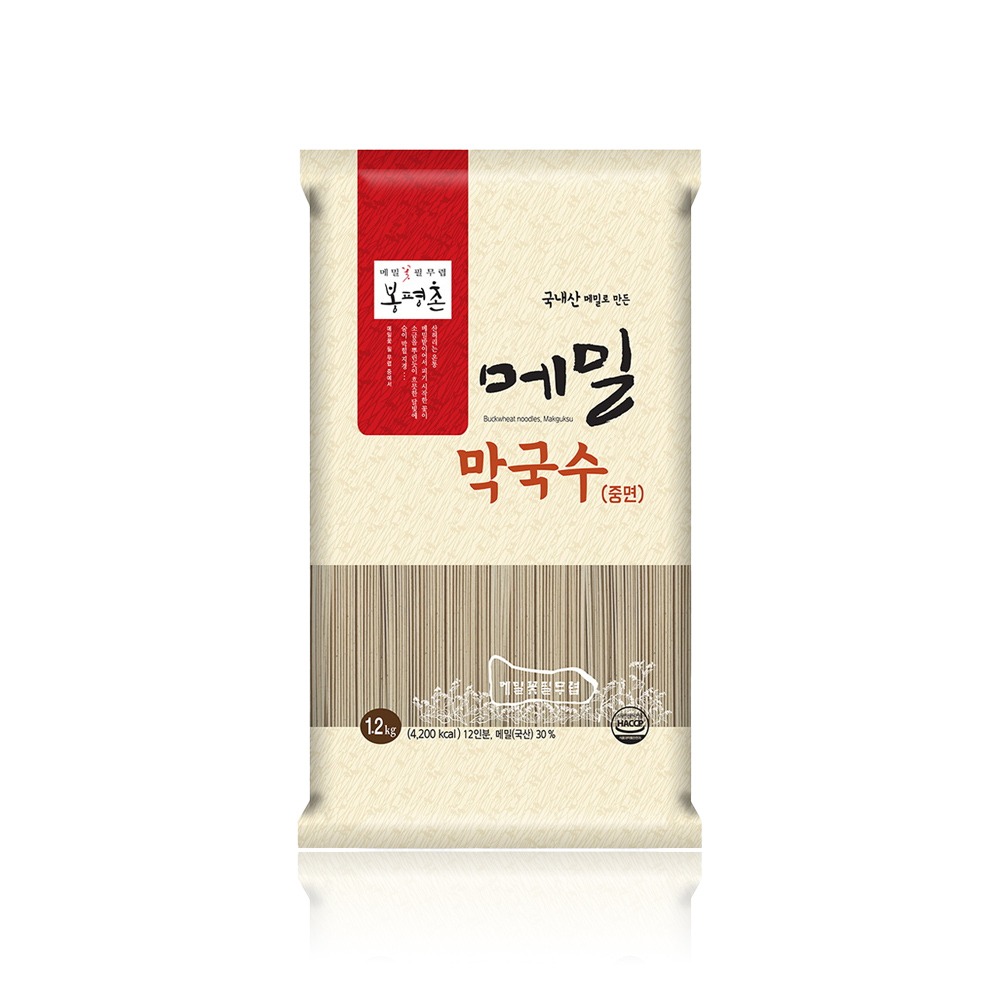 봉평촌 국내산 메밀로 만든 메밀막국수(중면) 1.2kg